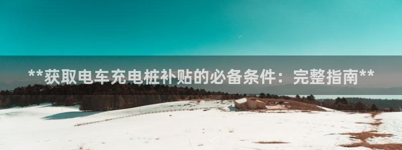 威廉官网登录：**获取电车充电桩补贴的必备条件：完整指南**