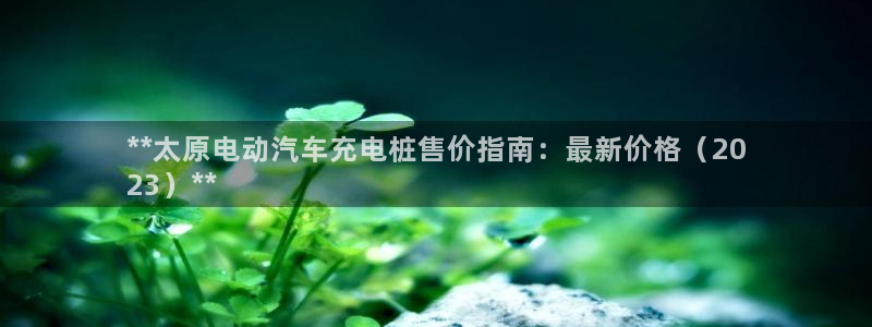 威廉希尔能预知比赛结果吗：**太原电动汽车充电桩售价指南：最新价格（20
23）**